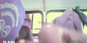 dickflash in bus for girls