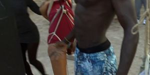 Slaves in bondage disgraced in public (Julia De Lucia, Coral Joice)