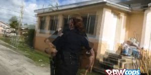 Tattoed black dude has to nail the officers pussy
