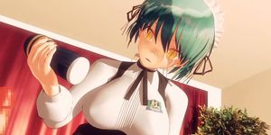 3D teen hentai gives handjob on player dick