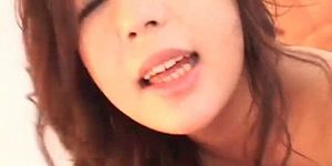 Asian stunning babe double fucked and jizzed in her butt hole
