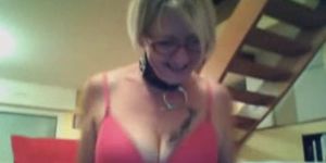 Busty big tit mature milf plays with her tits and pussy