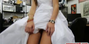 Babe sells her wedding dress and banged at the pawnshop