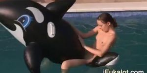 sexy princess masturbation in the pool