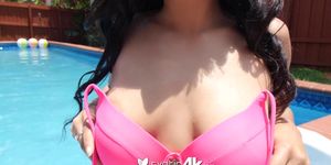 Exotic4K - Ebony beauty Maya Bijou on a wet hot summer day