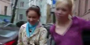 two russian woman on the street