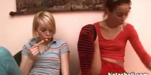 two naked lezzies testing lollipops - video 6