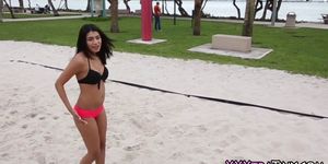 Petite latina gets facial - video 3