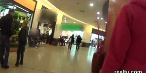 Attractive czech kitten was tempted in the mall and banged in pov