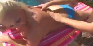 Big Busty Blonde Comes In From The Pool For Some Hot Sex Action