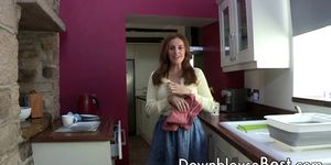 Red Head Cleaner with Big Natural Tits best Downblouse Maid Fetish