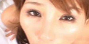 Japanese babe in threeway gets two loads