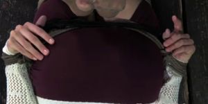 Mouth gagged skank in hogtie session