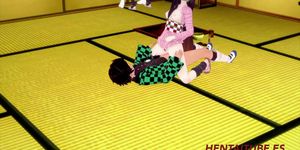 Kimetsu No Yaiba Hentai - Tanjiro Fucks Nezuko While Inosuke Fucks ...