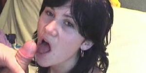 Dark Haired Wife Facial