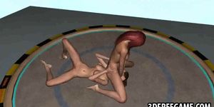 3D cartoon lesbian babe getting her pussy licked - video 1