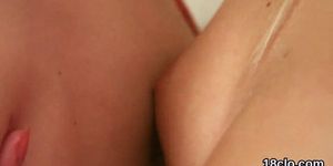 Natural teen is gaping wet hole in close up and coming