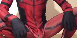 Wanking In My New Deadpool Outfit ** Rock Rough Cock & Super Horny **