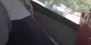 Guy flashes his big dick to a stranger on a city bus. (Big Dick Strange)