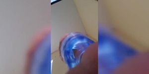Under The Balls View Fuking New Fleshlight With Desperate Loud Moaning Cumshot