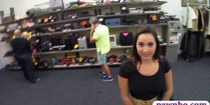 Hot college girl screwed at the pawnshop