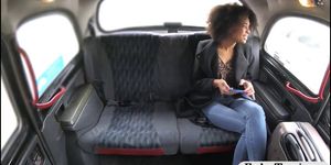 Hot ebony babe drilled by pervert driver in the backseat