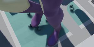 [3D Furry Macro] Purple Cat Growth Rooftop View HQ by Ducky