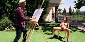 Model with huge naturals fucks artist outdoor (Ramon Nomar, Ella Knox)