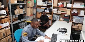 Black teen perp blows LP Officers cock and anal fucked