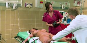 Brazzers - Doctor Adventures - The Flatline Asshole scene starring Brandy Aniston and Bill Bailey