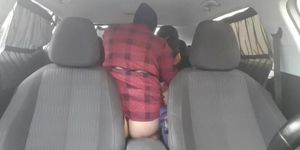 Step mother fucking step son after school on backseat of the car