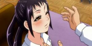 Hentai schoolbabe kut geplaagd met een lik upskirt
