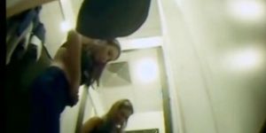 spy cam in dressing room catches bending cutie