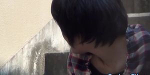 Asian teen secretly pees