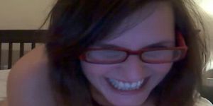 webcam girl in glasses