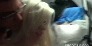 College blonde fucked on a chair at sex party