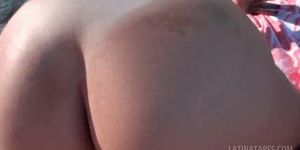 Latina in swim suit gets fucked in POV at the beach - video 2