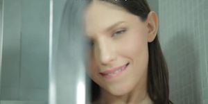 Neona is in the real masturbation with toy in the shower