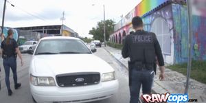 Milf cops indulge on sucking and taking latin crooks cock