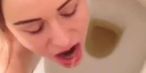 toilet slut get pissed in mouth