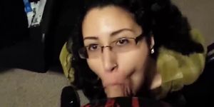 Arabic woman sucks like a pro and love cum