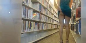 unbelievable ass and flashing in a public library