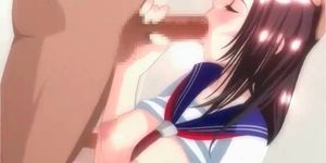 Busty hentai cutie tit and mouth fucking giant cock