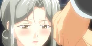 Anime teacher rubs a dick