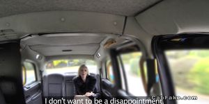 Blonde got foot in the ass in fake taxi