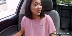 Horny petite Asian teen bangs huge dick in public (Aria Skye)