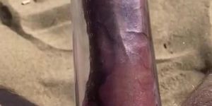 Giant Dick Cumshot On Public Beach - Pumped And Jerked To Cum Eruption