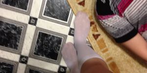 Slave Kiss and Lick Feet Schoolgirl FEMDOME Knee Socks Foot Fetish