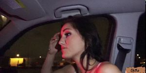 Renee Roulette sucks a cock in the car