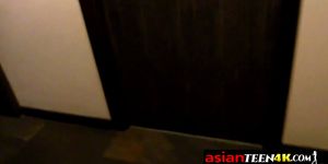 Interracial sex after dinner with sexy Asian Teen and tourist guy